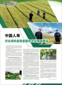 “People’s Daily”: China Life Agricultural Insurance serves the construction of a powerful agricultural country with high quality